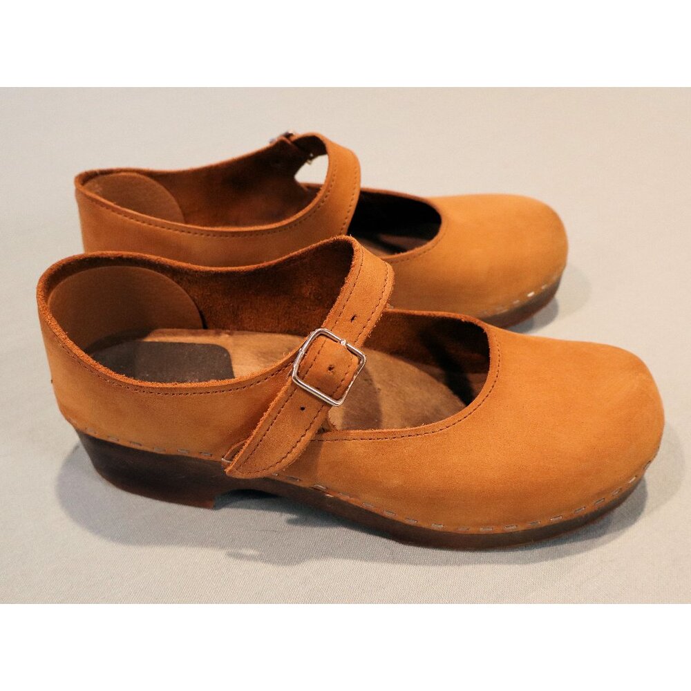 Sandgrens Handmade Swedish Wood Clogs for Women, Low Heel | Mary Jane